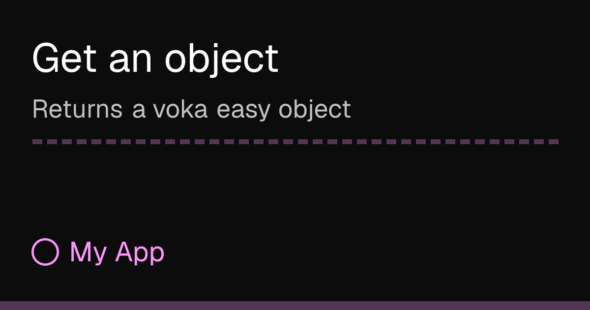 Get an object